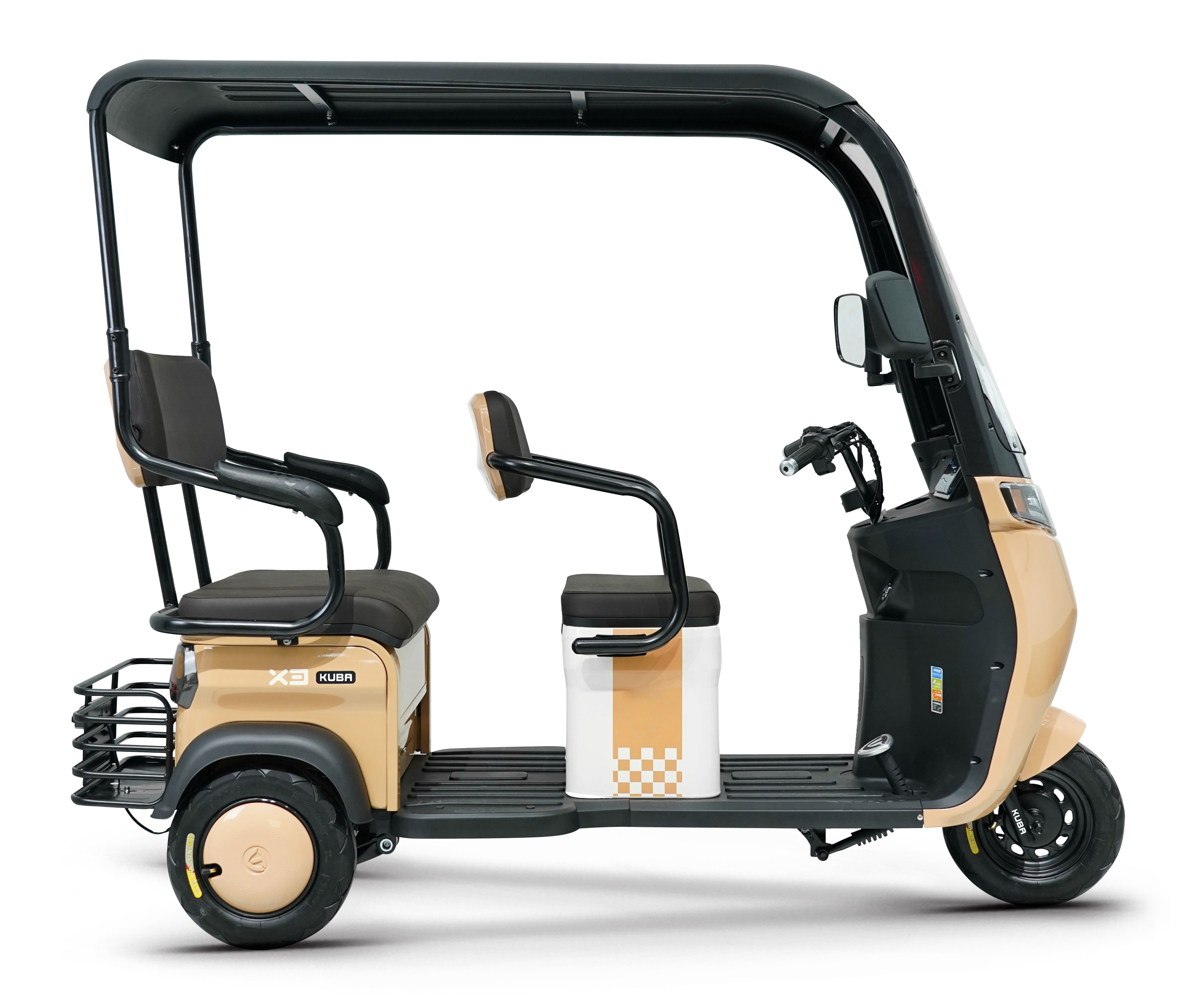 Tricicletă electrică Kuba Optimus Ultra cu cabină Max 1300W 72V 20Ah, fără permis , omologat RAR, 3 persoane